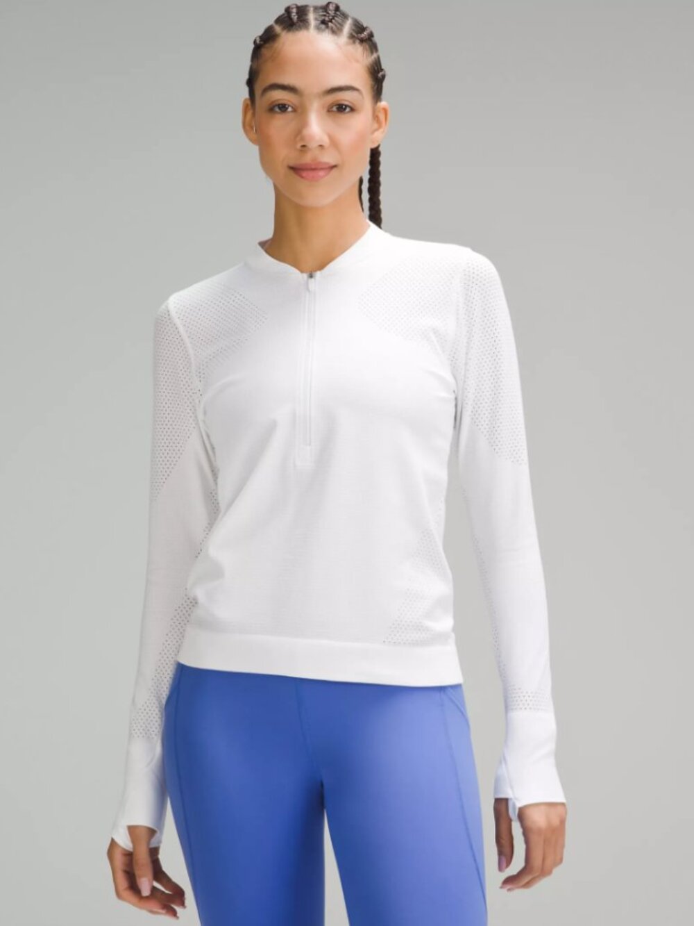lululemon Swiftly Midweight Half-Zip Long Sleeve White Size 6